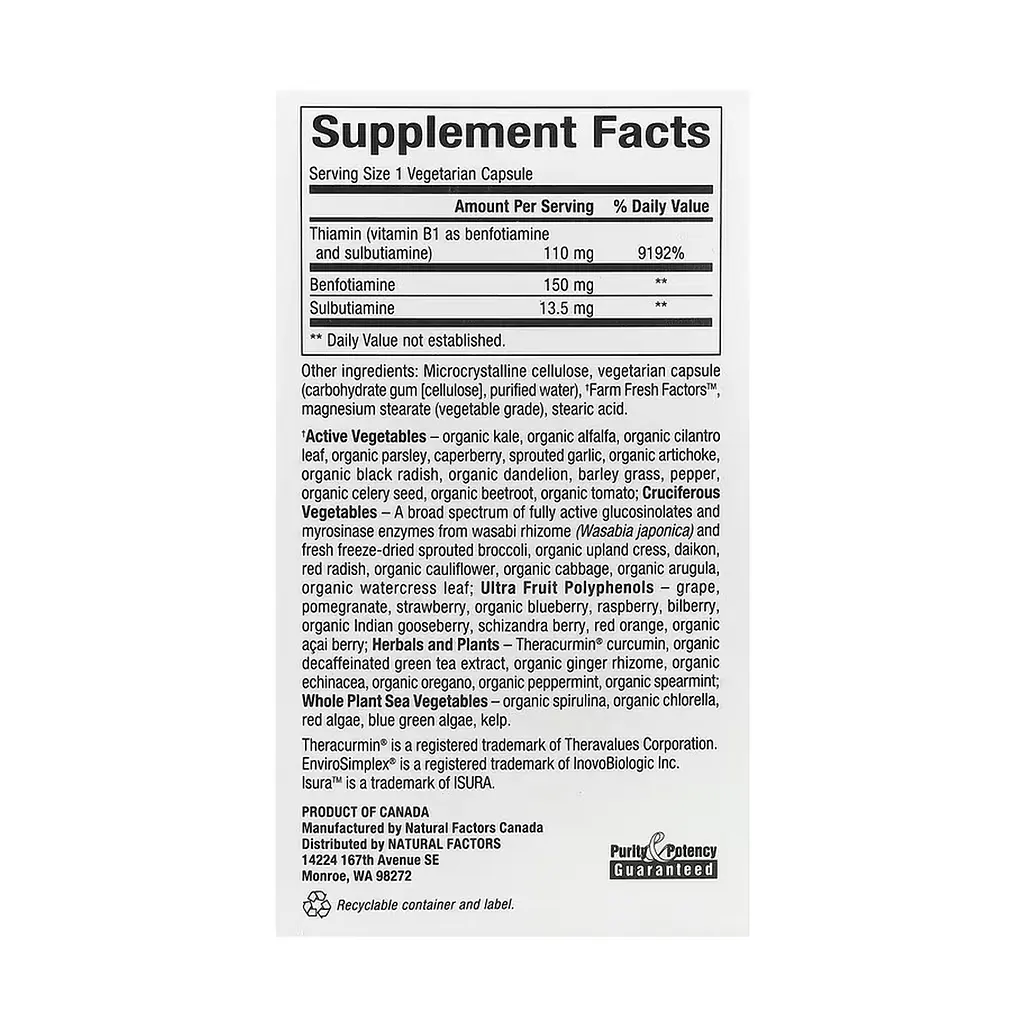 BioCoenzymated Benfotiamine - 30 caps - фото 2