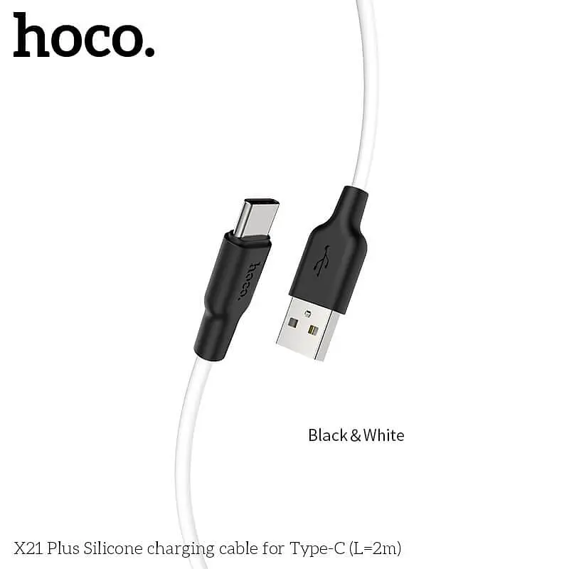 Кабель HOCO Type-C Silicone X21 Plus 2M, 3A - фото 2