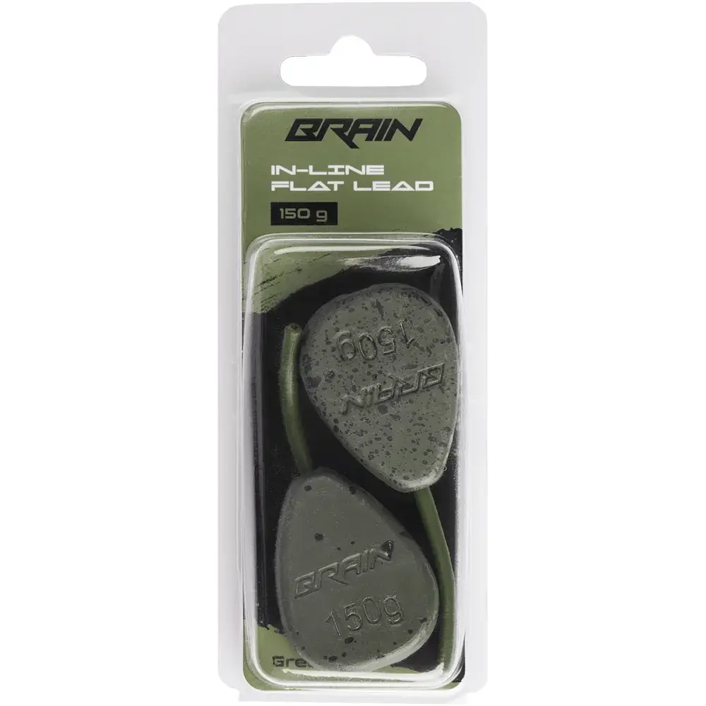 Грузило Brain In-Line Flat Lead 150g 2шт/уп Green - фото 2