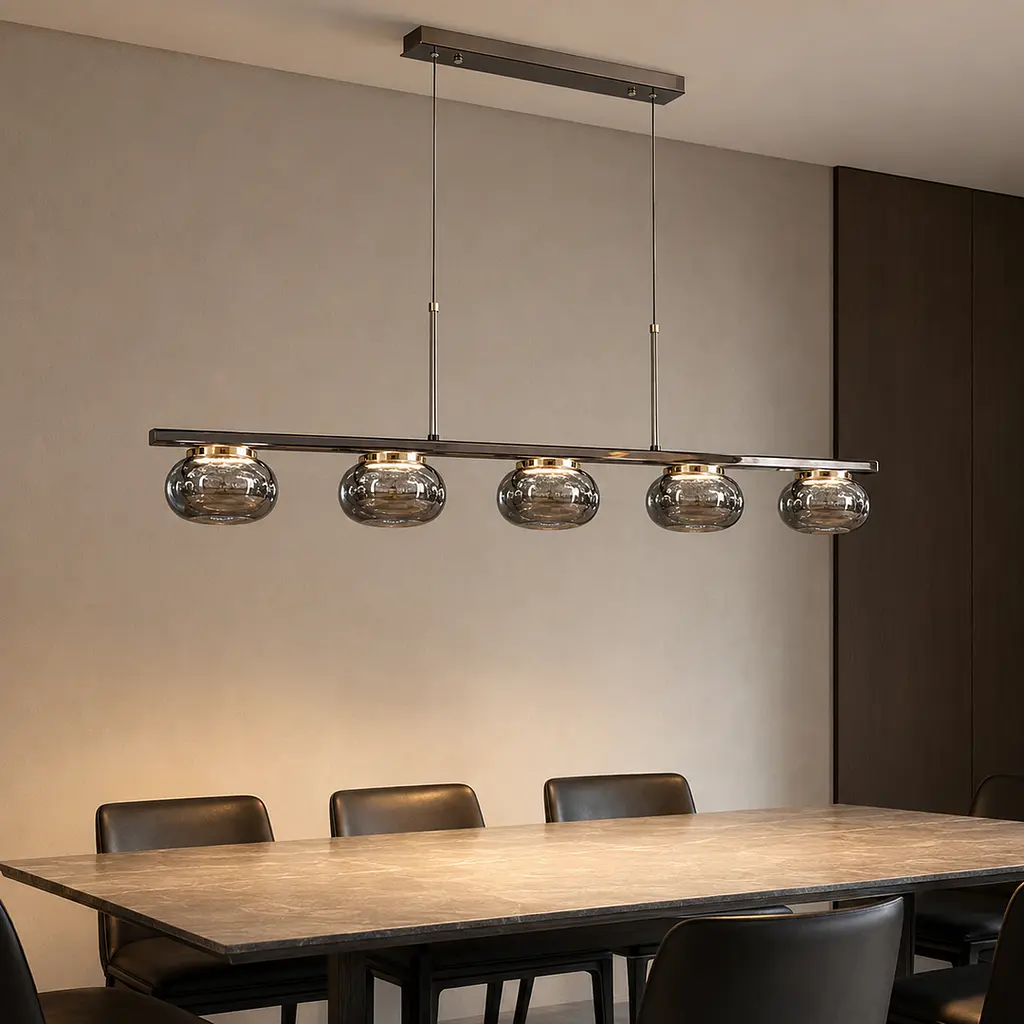 Світлодіодна люстра підвісна Artlight LQ7125-5L з п'ятьма графітовими плафонами, 29W