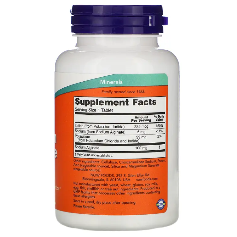 Йод Potassium Plus Iodine 180 таблеток NOW vit0005815 - фото 2