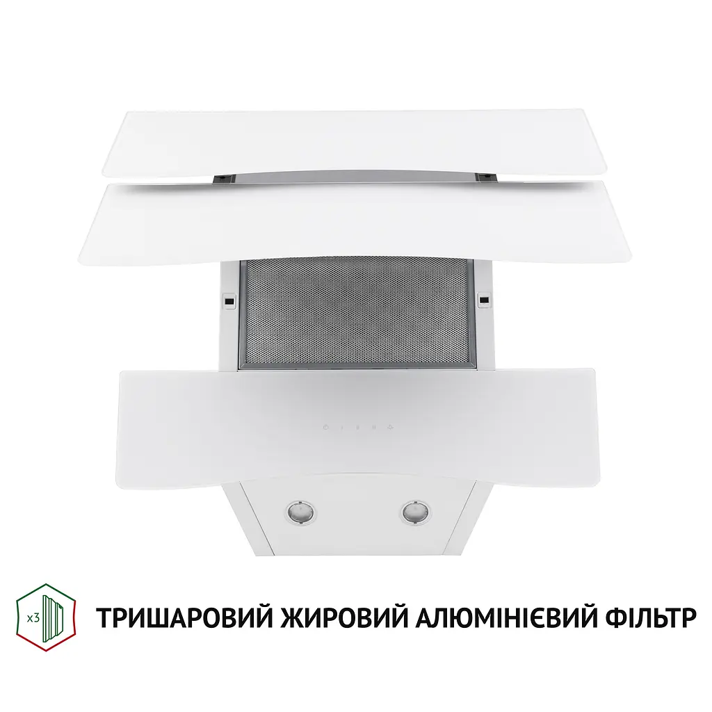 Витяжка декоративна похила PERFELLI DNS 6482 D 850 WH LED - фото 5