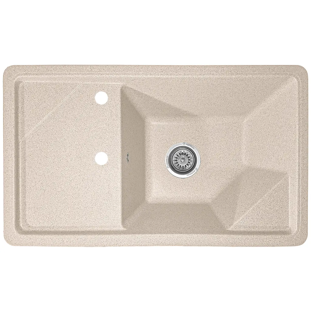 Мийка кухонна Valetti 58C гранітна 785х465 мм бежева - фото 4