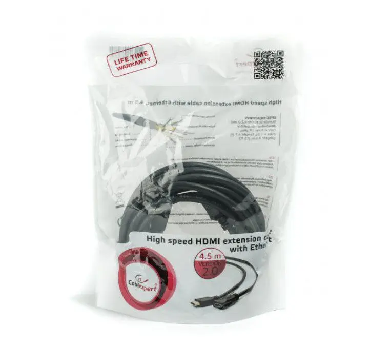 Удлинитель HDMI (папа) - HDMI (мама) Cablexpert V.2.0, 4К 60Гц, 4.5 м - фото 2
