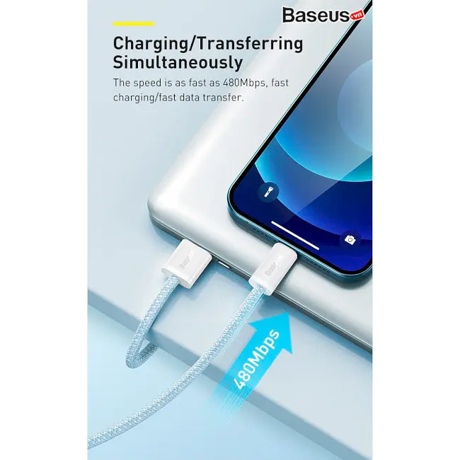 Кабель Baseus Dynamic 2 Series Fast Charging Cable USB to Lightning 2.4A 1m CALD040005 Purple - фото 8