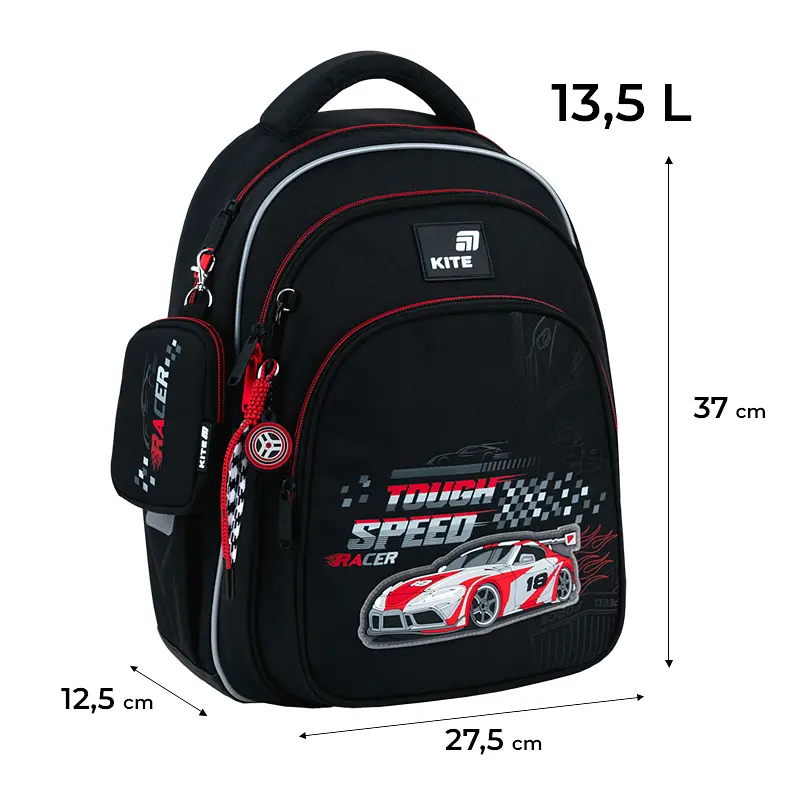 Рюкзак для початкової школи Kite Education 763S Speed Racer Чорний (K26-763S-2) - фото 3