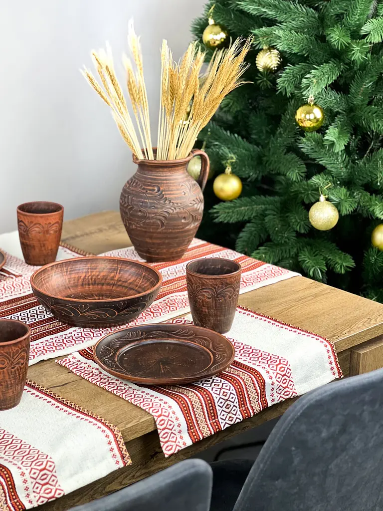 Льняная салфетка с украинским орнаментом Луч 30х40 см 24 шт. Красный - фото 3