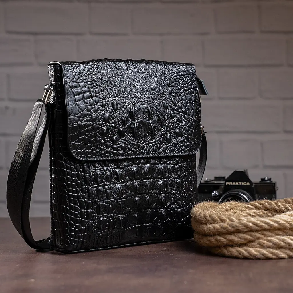 Чоловіча шкіряна сумка Vintage 25х27х5,5 см sum0012361 - фото 3