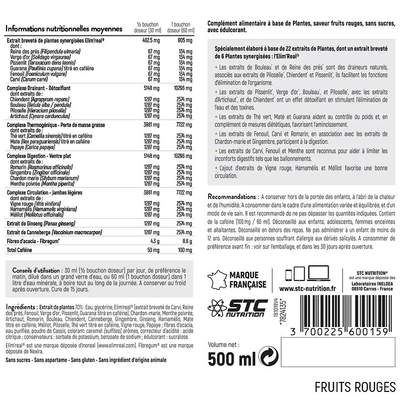 Комплекс для схуднення STC Nutrition Drainaxyl 500 Fruits Rouges 500 мл - фото 2