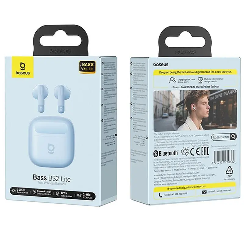 Беспроводные TWS наушники Baseus Bass BS2 Lite (A0010A) Galaxy Blue - фото 5