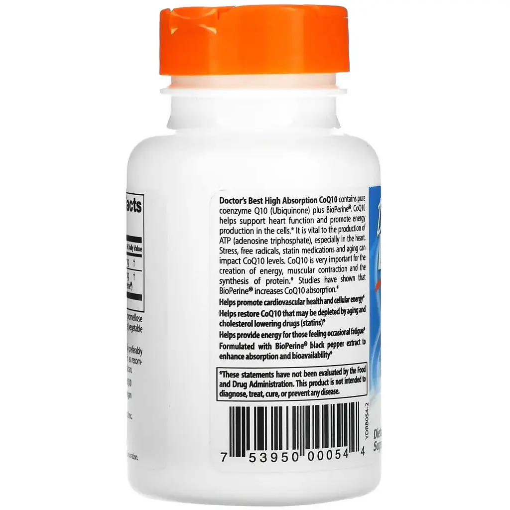 Коензим Q10 високої абсорбації Doctor's Best BioPerine 100 мг 30 гелевих капсул - фото 3