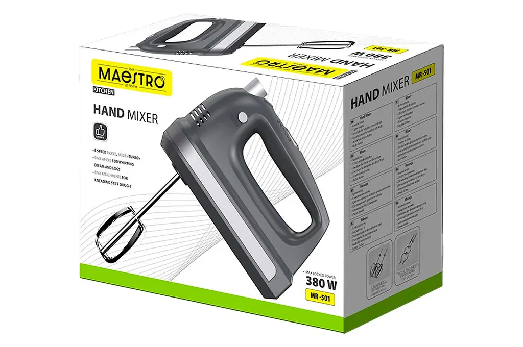 Миксер ручной погружной кухонный Maestro MR-501 380Вт черный - фото 4