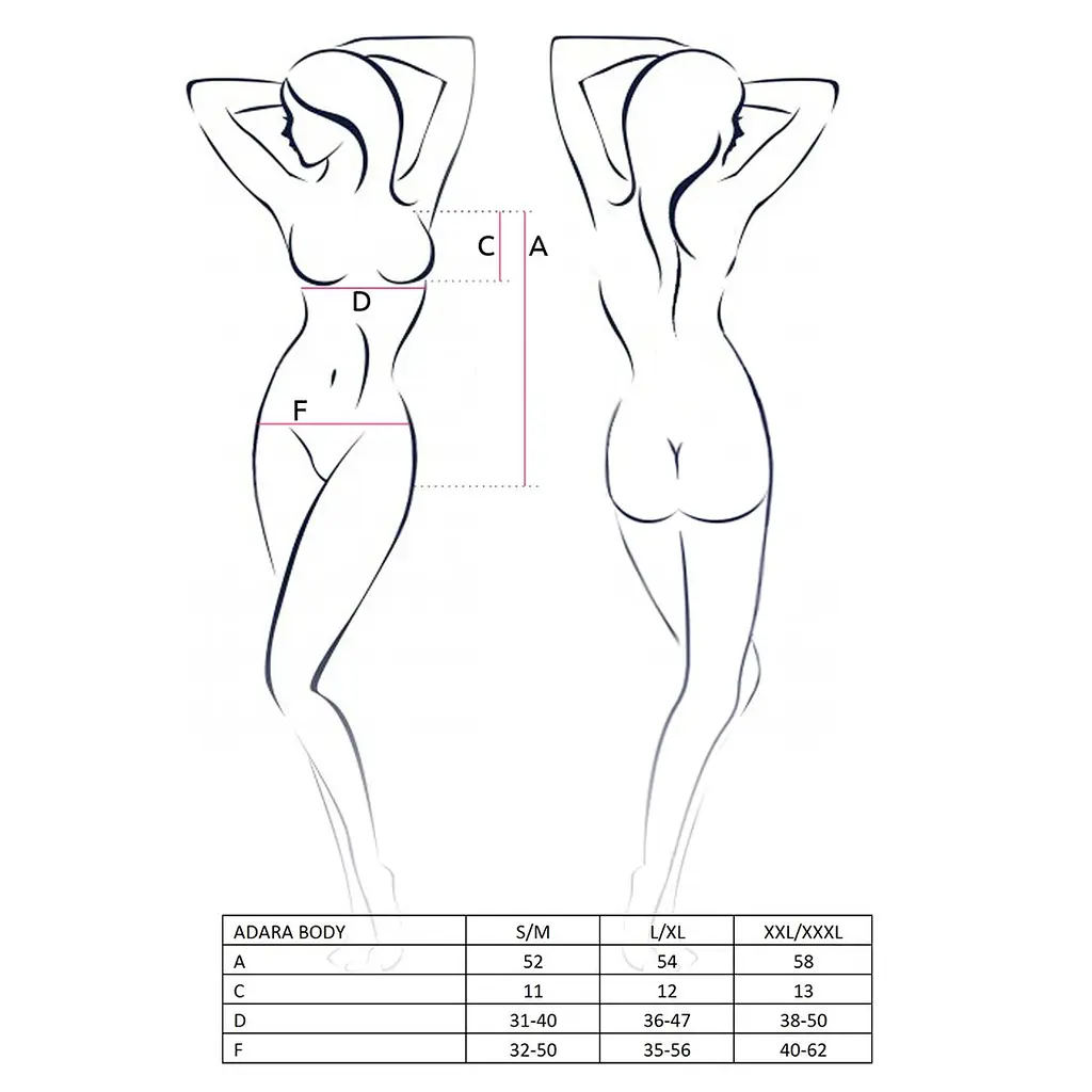 Боді монокіні Passion ADARA BODY S/M, red - фото 3