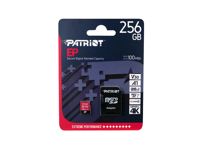 Карта пам'яті Patriot EP microSDXC UHS-I U3 V30 A1 + SD adapter 256 GB (PEF256GEP31MCX) - фото 3