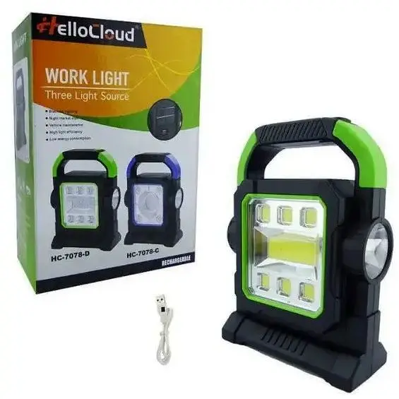 Фонарь-прожектор Hello Cloud HC-7078-В повербанк, солнечная панель, переносной фонарь для охраны - фото 3