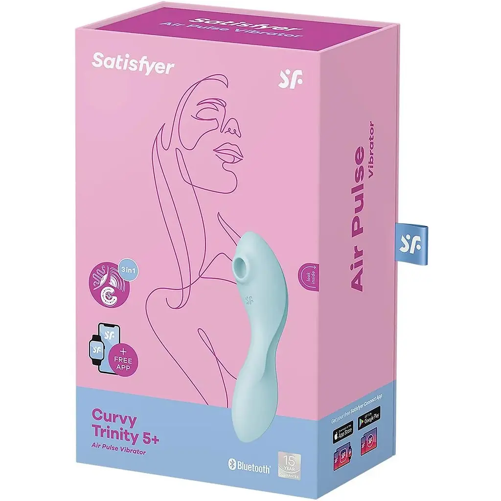 Вакуумний смарт-стимулятор із вібрацією Satisfyer Curvy Trinity 5 (Blue) - фото 7