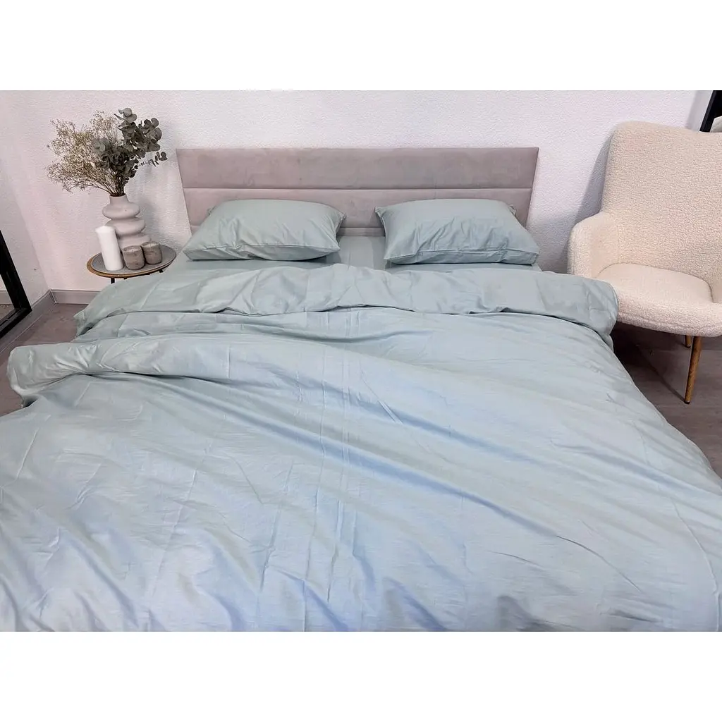 Підковдра Ecotton Aqua Grey сатин 150х215 см сіро-блакитна (24768) - фото 7