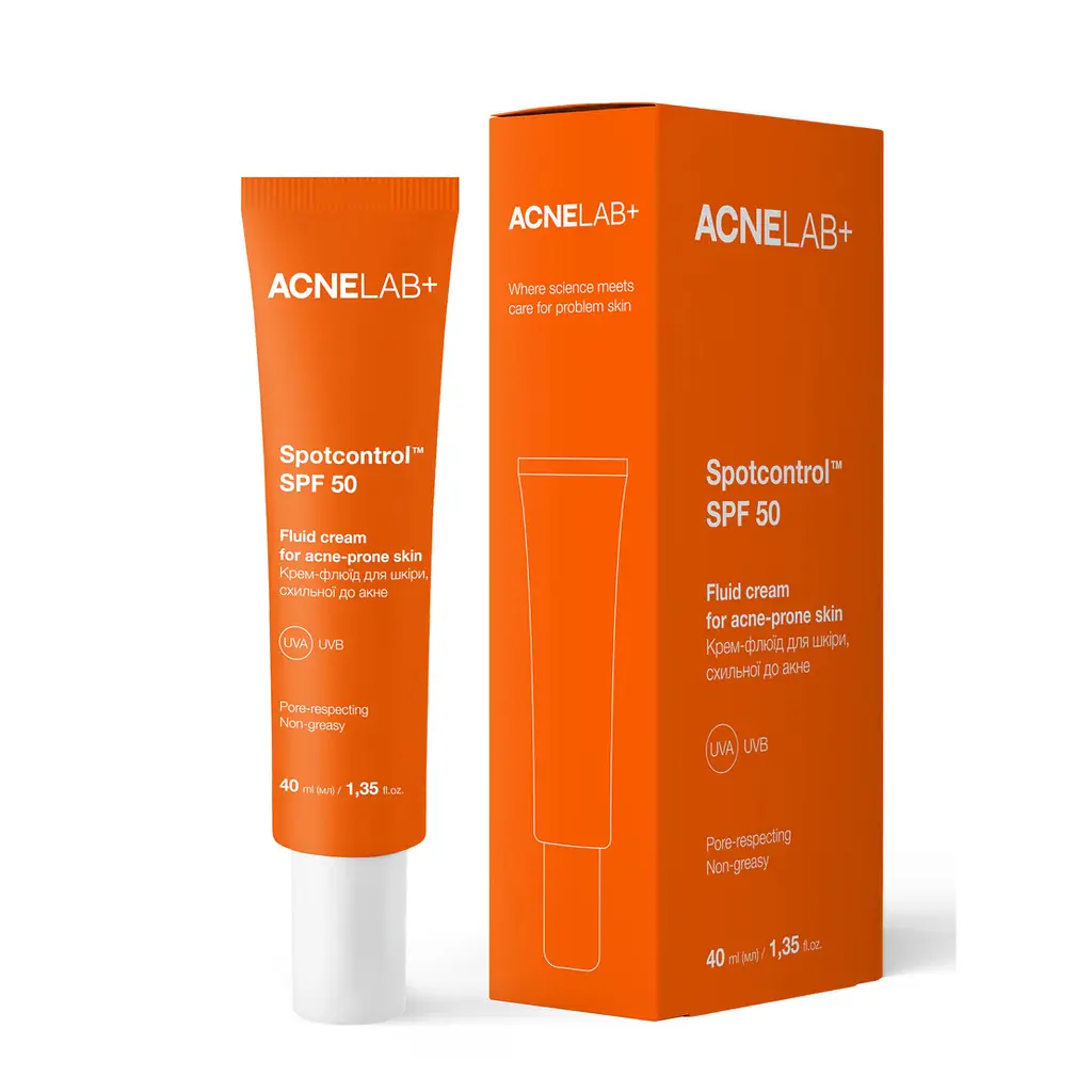 Крем-флюїд для шкіри, схильної до акне Spotcontrol SPF 50 Fluid cream for acne-prone skin ACNELAB+ 40 мл - фото 8