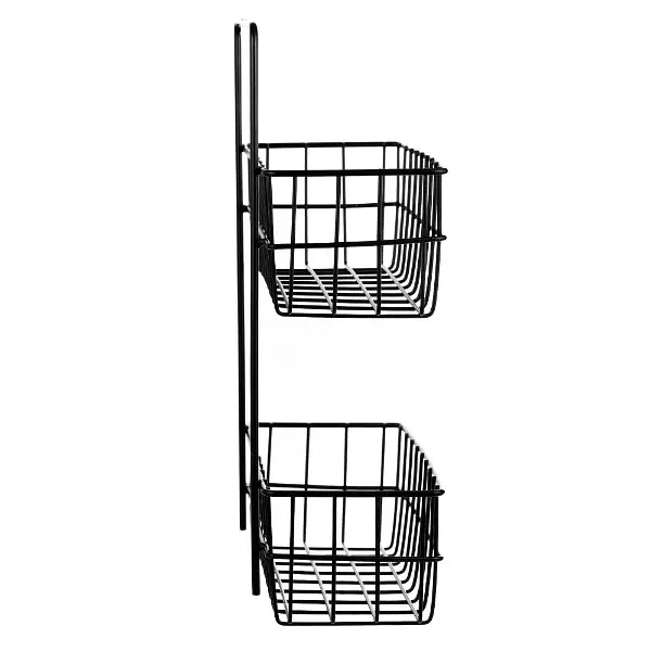 Настінна полиця-органайзер Stenson 25.5х10х33.5 см чорна (25584) - фото 3