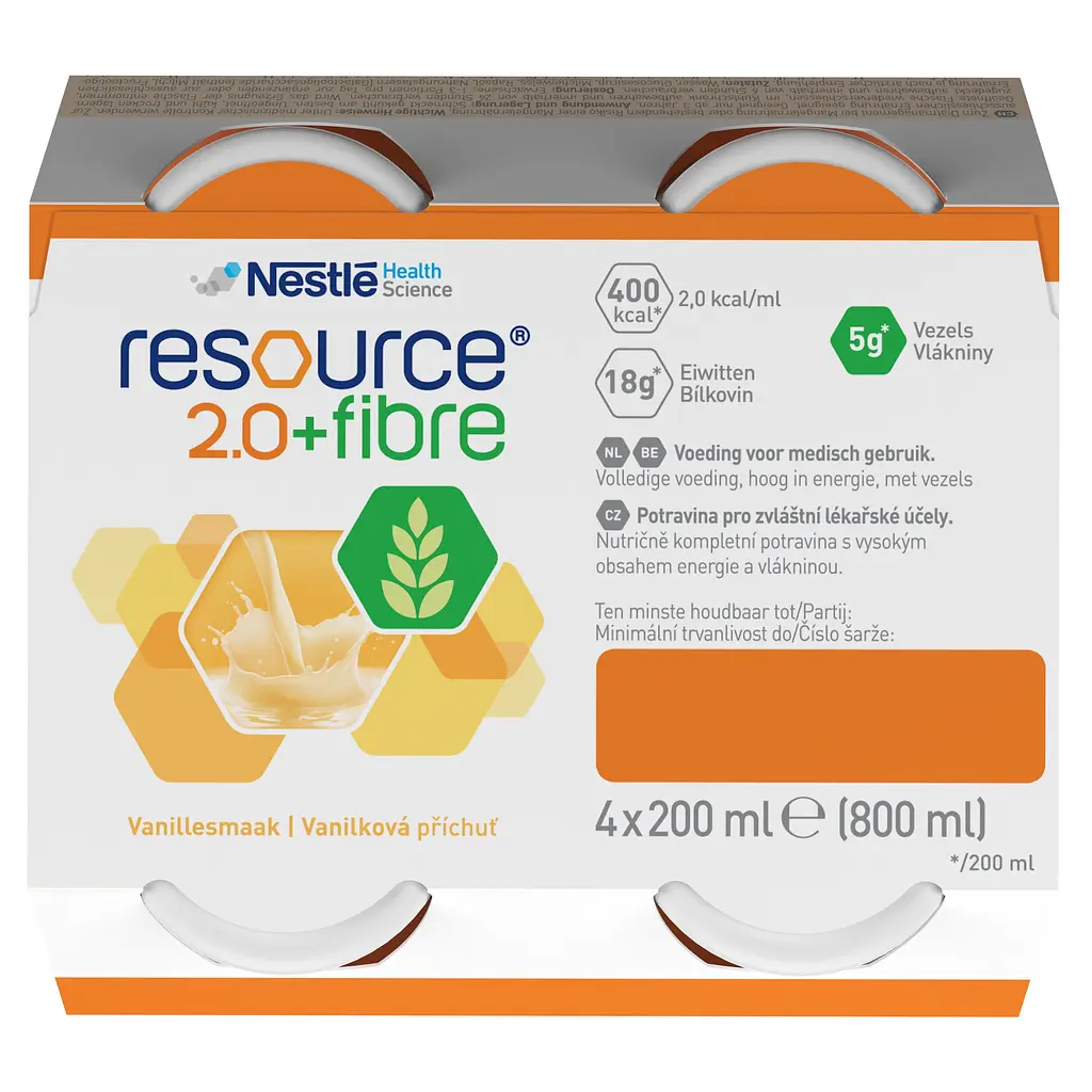 Уцінка. Набір ентеральне харчування Nestle Health Science Resource 2.0+Fibre зі смаком ванілі 4 шт. х 200 мл  - фото 8