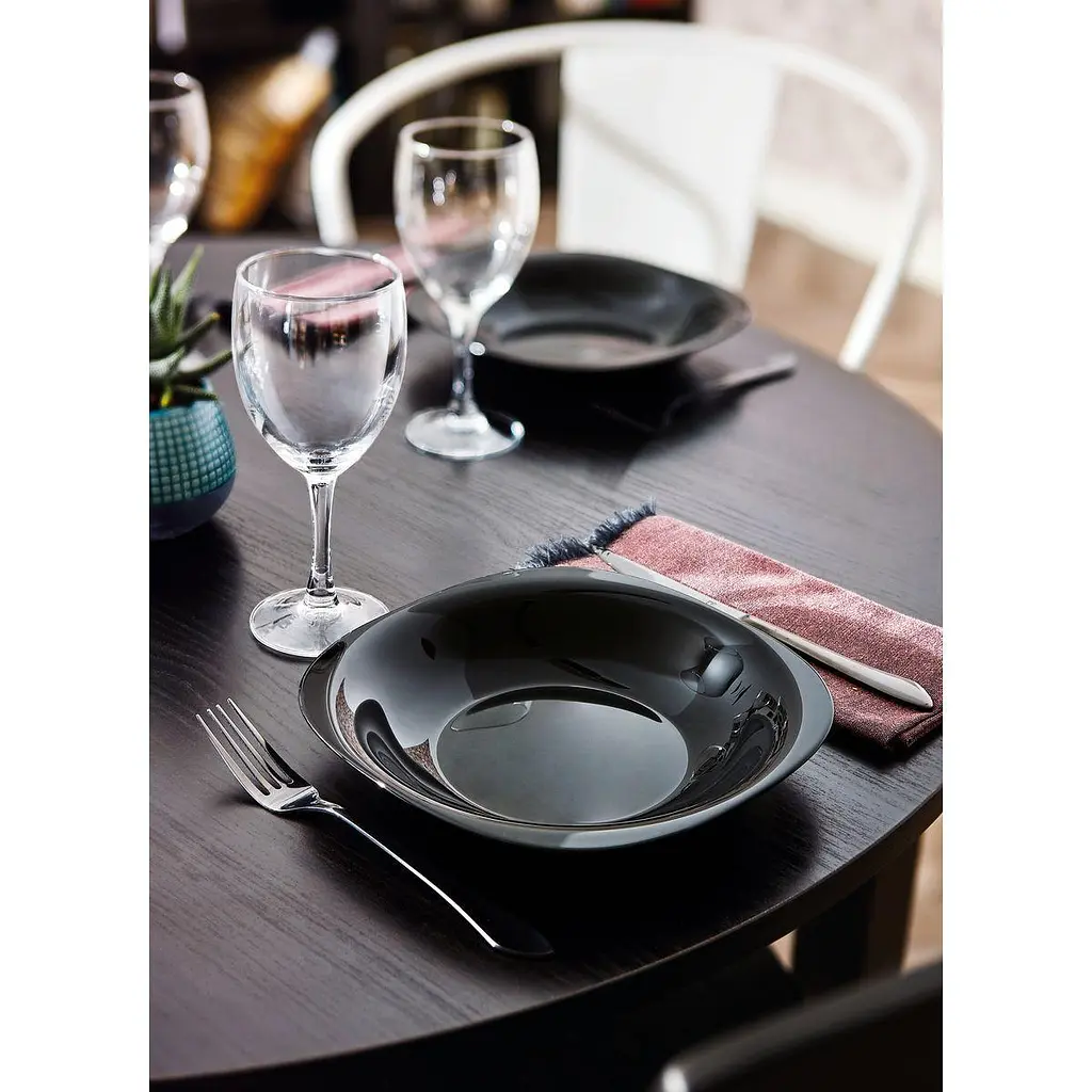 Тарілка Luminarc глибока Carine Black квадратна 21 см (L9818) - фото 2
