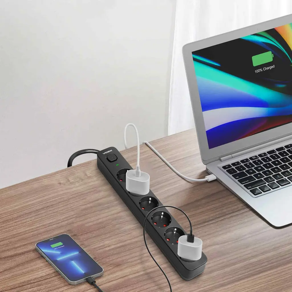 Сетевой удлинитель Videx Oncord з/з 6 п 3 м (3x1.5 мм) с кнопкой черный (VF-PD63G-B) - фото 10