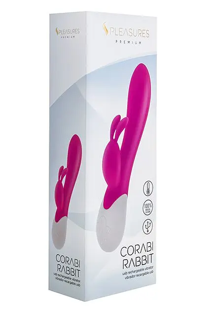 Вібратор-кролик S Pleasures Premium Corabi Rabbit, рожевий, вушка для клітора, 16 режимів, нагрів - фото 3
