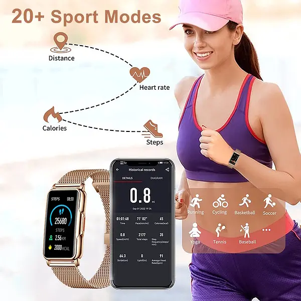 Часы Smart Mioband Nano+ Pink, 2 ремешка - фото 7