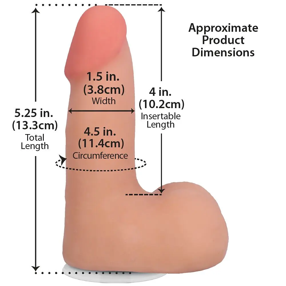 Фалоімітатор Doc Johnson The Realistic Cock ULTRASKYN 5 Inch with Balls Vanilla - фото 5