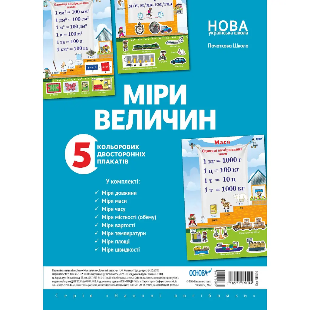 Наочні посібники. Комплект плакатів. Міри величин (472868)
