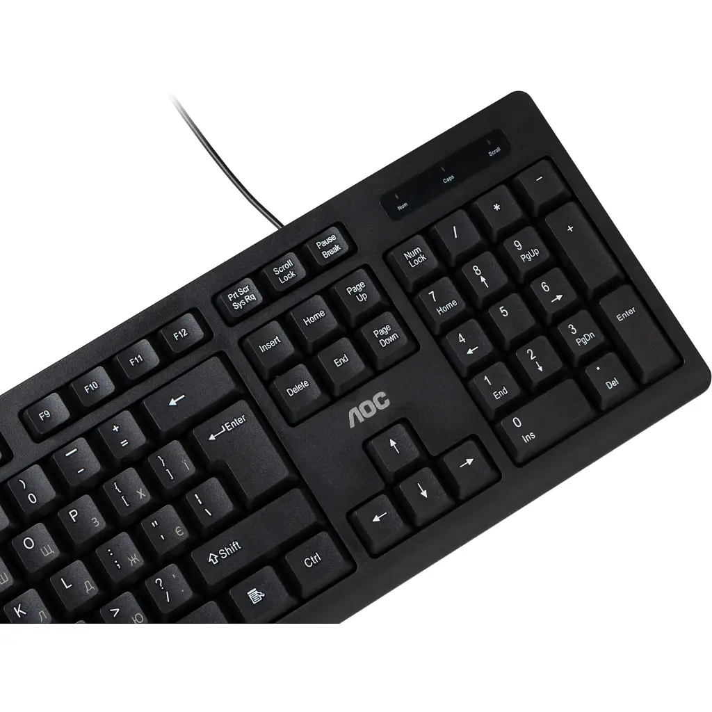 Клавіатура AOC KB100B USB UA Black (KB100B/97) - фото 6