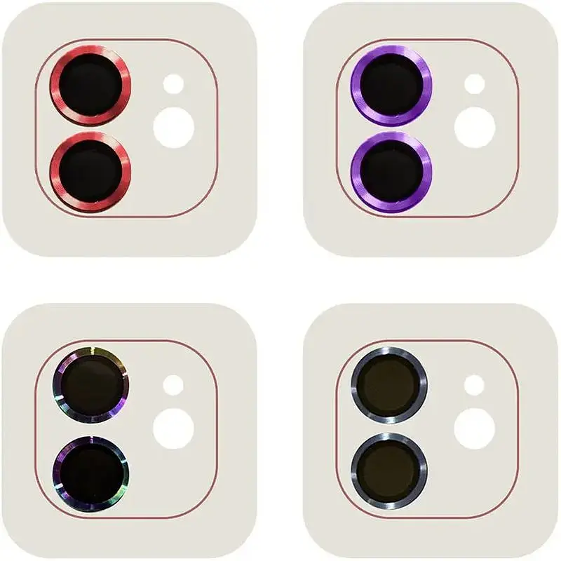 Защитное стекло на камеру Epik Metal Classic Purple для Apple iPhone 11 / 12 / 12 mini в упаковке фиолетовое - фото 2