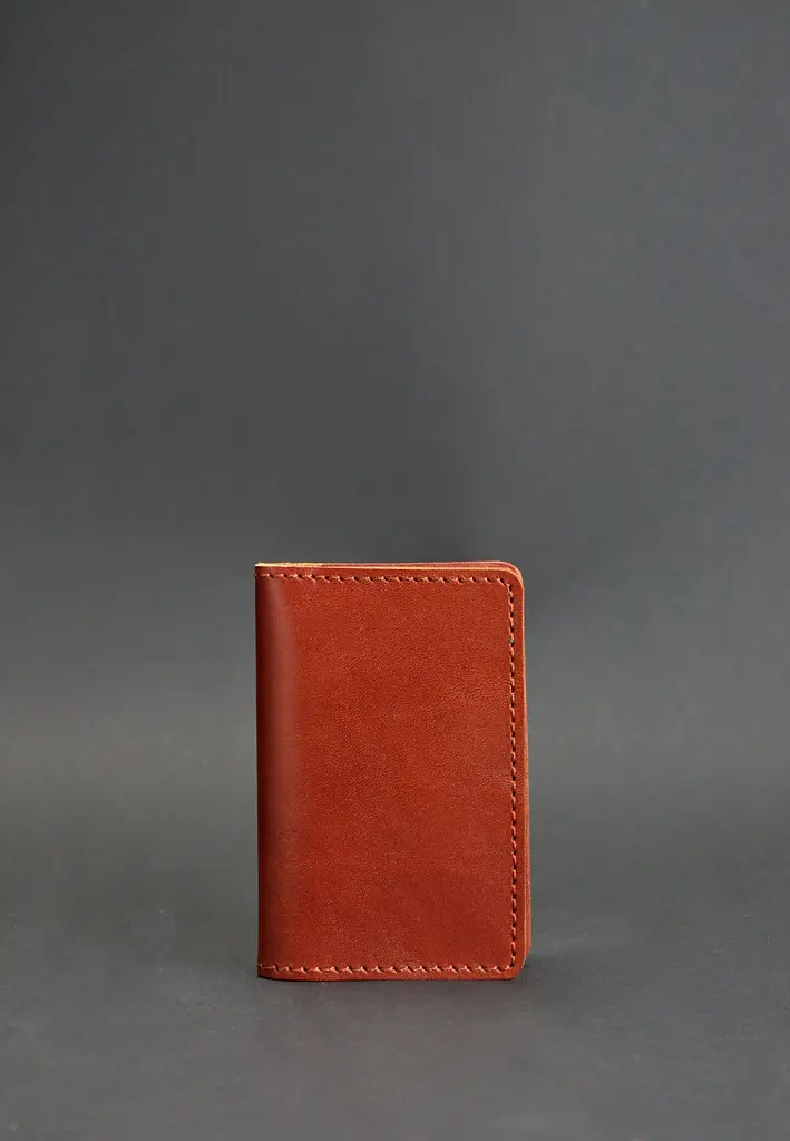 Шкіряний кард-кейс (візитниця) 6.0 світло-коричневий - фото 2