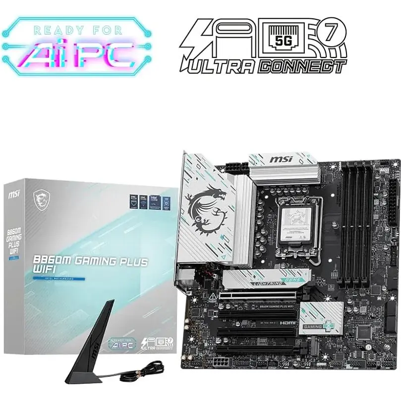 Материнська плата MSI B860M Gaming PLUS WIFI s1851 B860 4xDDR5 M.2 HDMI DP WiFi BT mATX - фото 5
