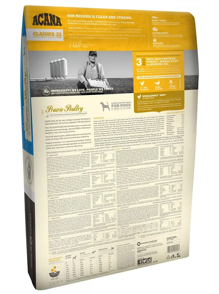 Сухий корм Acana Prairie Poultry 14.5 кг для собак усіх порід і вікових груп (курка, індичка) - фото 2
