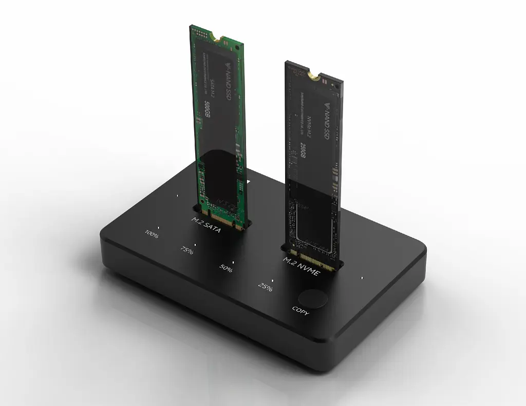 Док-станція клонувальник XON MemoryDock для M.2 NVMe PCIe + NGFF SATA USB 3.1 Type-C Чорний (XMD1C13NN2PB 6488) - фото 4