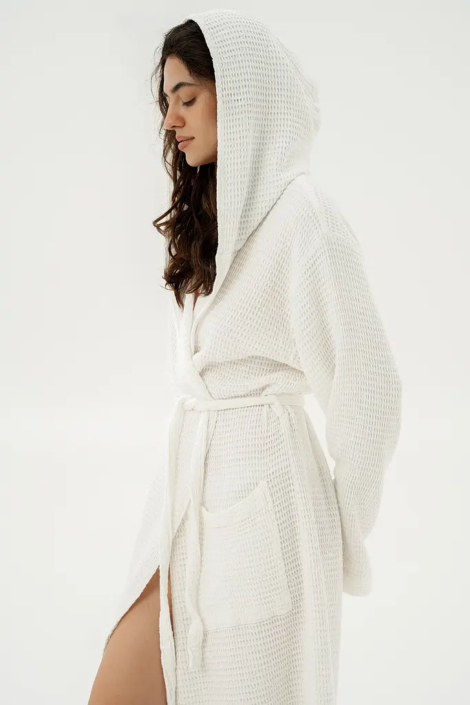 Халат Lotus Home - Rius off white молочный S/M - фото 3