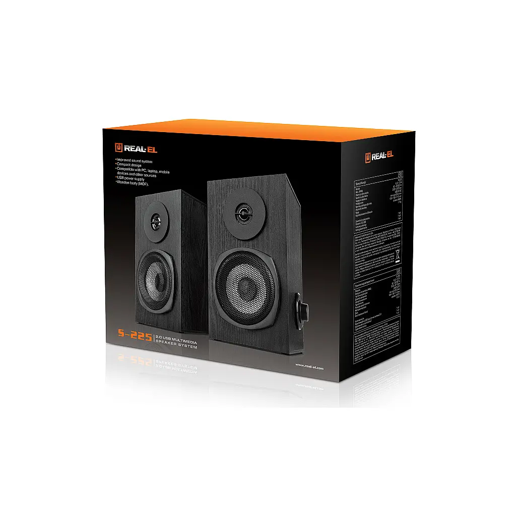 Акустична система REAL-EL S-225 USB Black (EL121200009) - фото 2