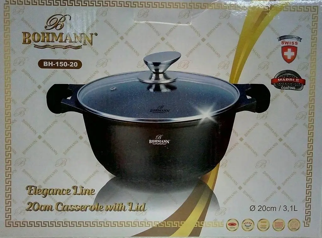 Каструля Bohmann BH 150-24 Black 24 см 5 л - фото 8