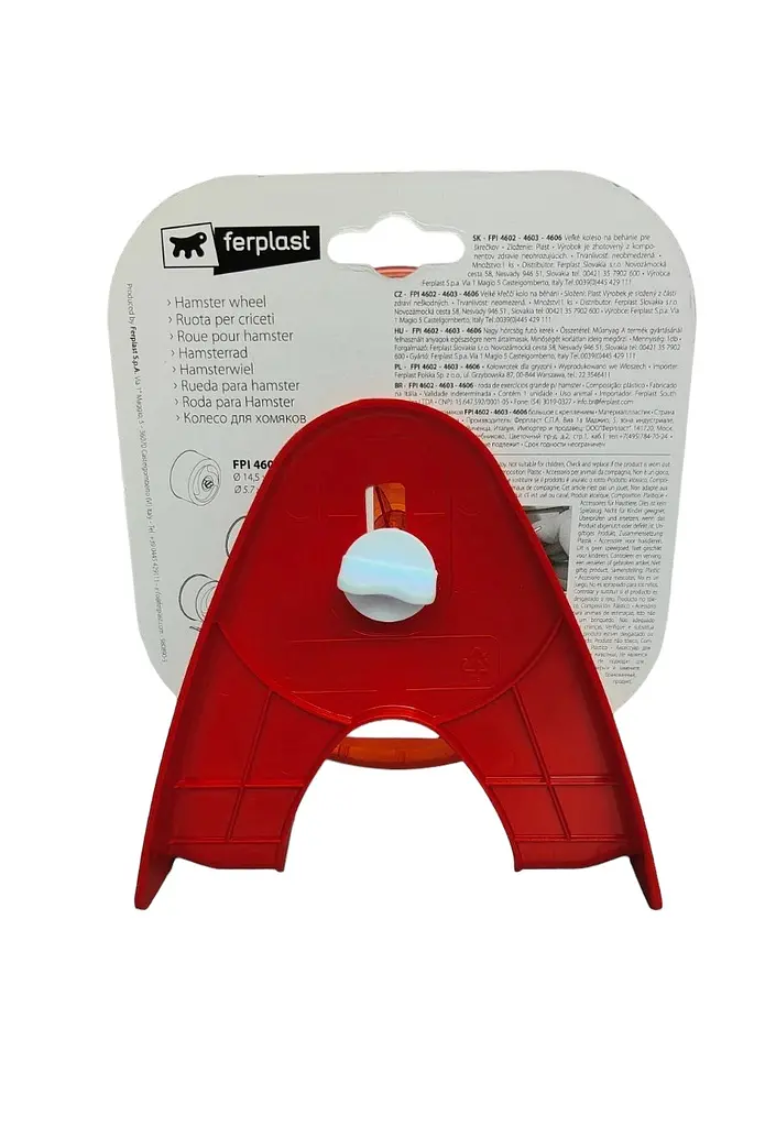 Пластикове колесо для гризунів Ferplast FPI 4606 Wheel/Stand Silent SM Ø 14.5 см червоний 84606899 - фото 2