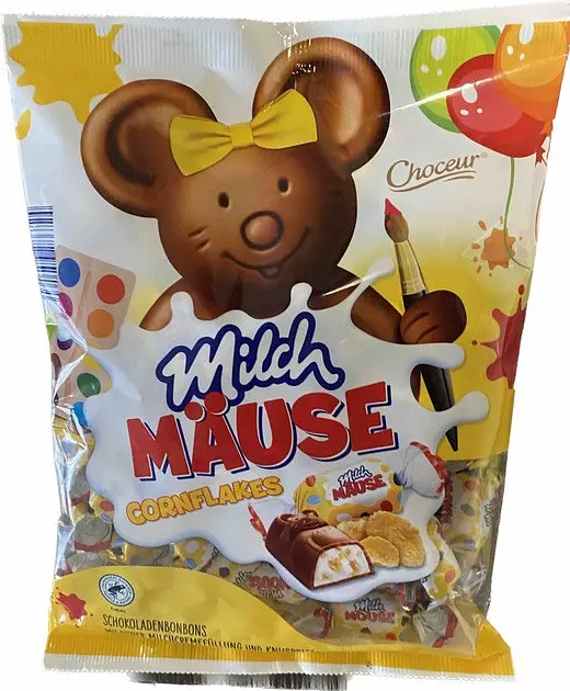 Шоколадні цукерки Choceur Milch Mause Cornflakes з пластівцями 300г.