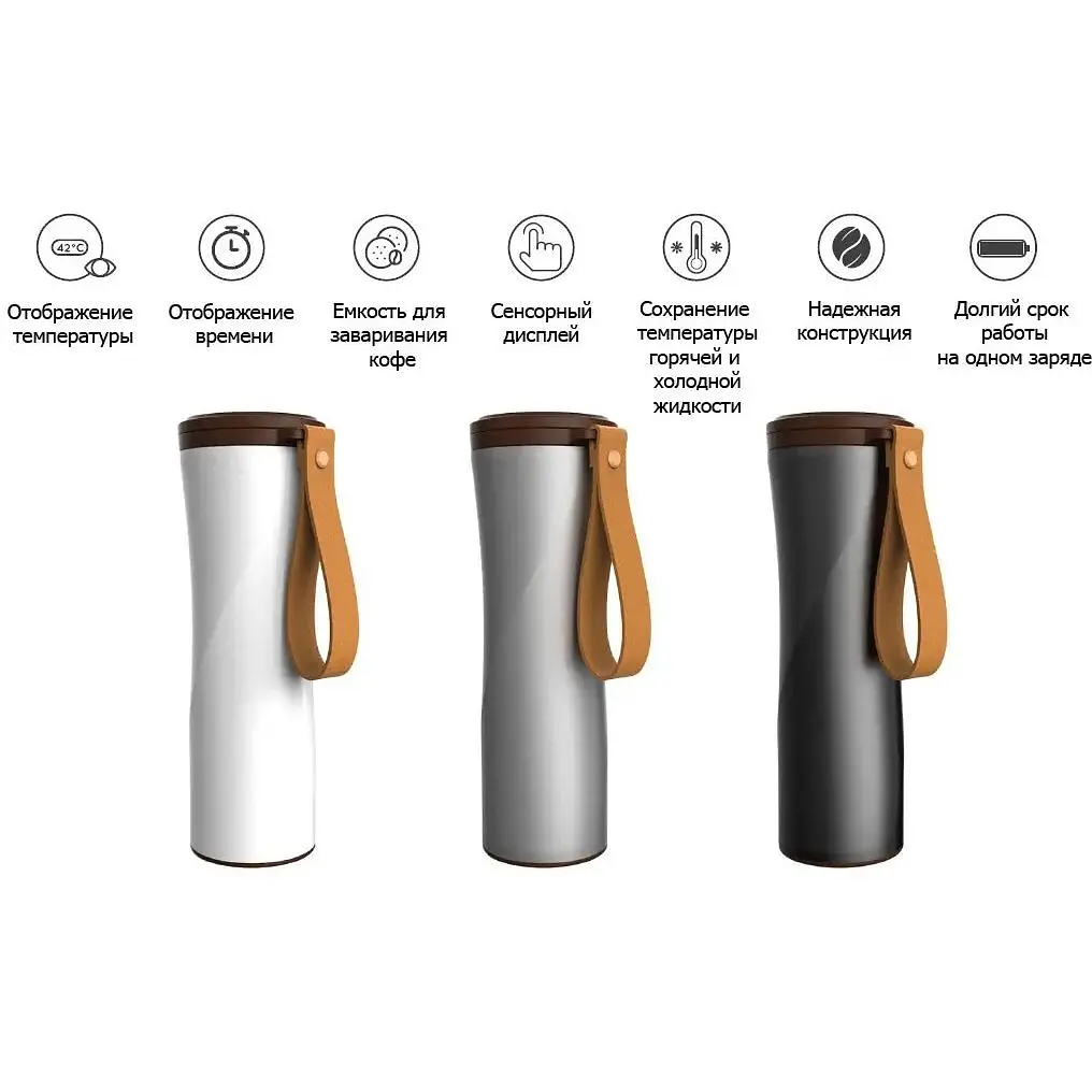 Термокухоль Xiaomi KissKissFish Moka Smart Coffee розумний із заварником білий - фото 7