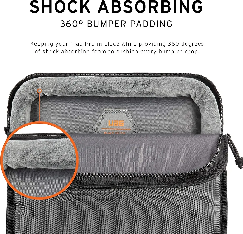 Чохол-сумка UAG Shock Sleeve Lite для Apple iPad Pro 11 2024/2025 / iPad Pro 11 2018/2020/2021/2022 / iPad Air 11 2024/2025 / iPad 11 2025 Grey (982390113030) - фото 6