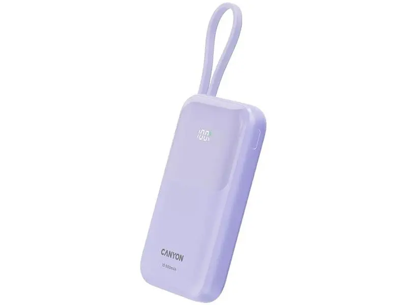 Зовнішній акумулятор (Power Bank) Canyon OnPower 101 10000mAh 22.5W Purple (CNS-CPB101PU) - фото 2