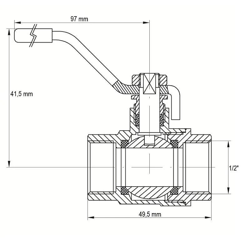 Кран кульовий Koer 1/2" ГГР газ (KR.514.Pr.Gas) KR0059 - фото 2