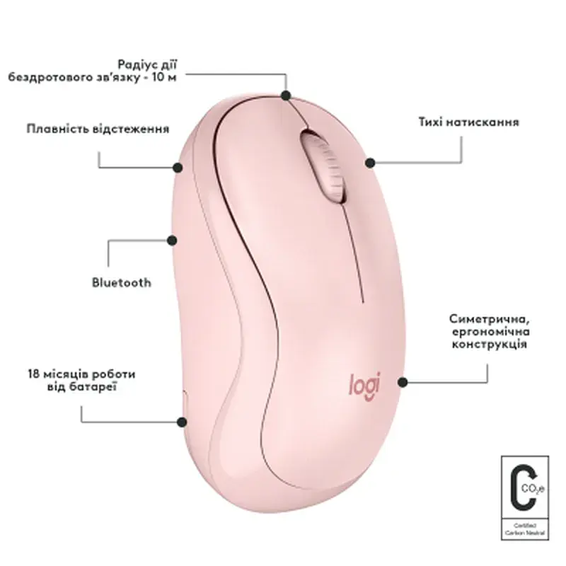 Мишка Logitech M240 Silent Bluetooth Rose (910-007121) - фото 8