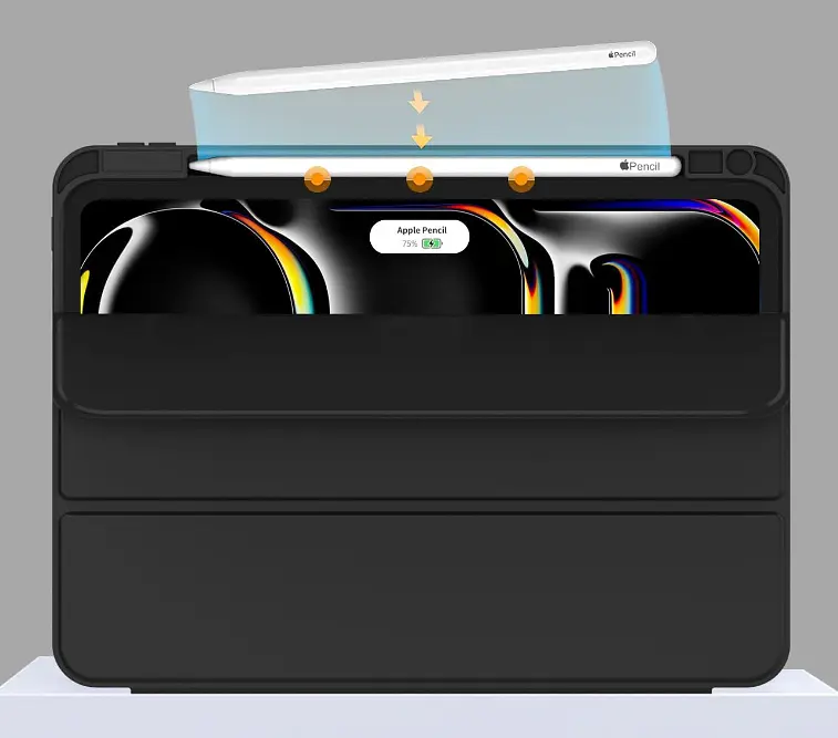 Чехол-книжка CDK для Apple iPad Pro 12.9" 6gen 2022 экокожа/силикон Smart Case cлот cтилус(017899) black - фото 2