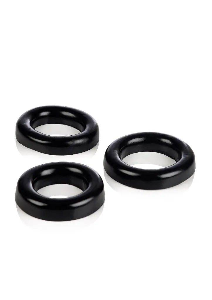 Набір ерекційних кілець Calexotics Colt 3 Ring Set, 3 шт (чорний) - фото 2