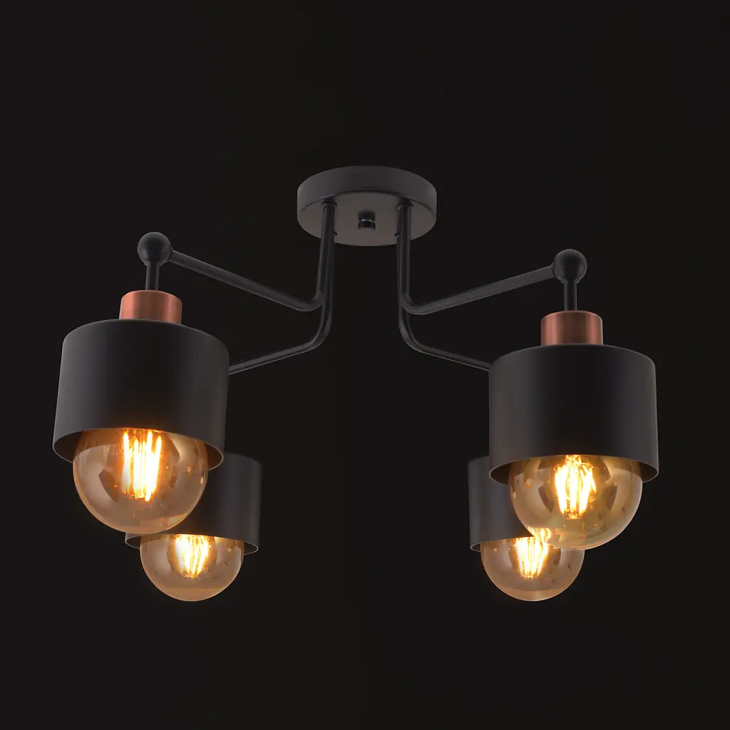 Люстра потолочная Brille для гостиной Е27 60W BK (BKL-911S/4) - фото 3