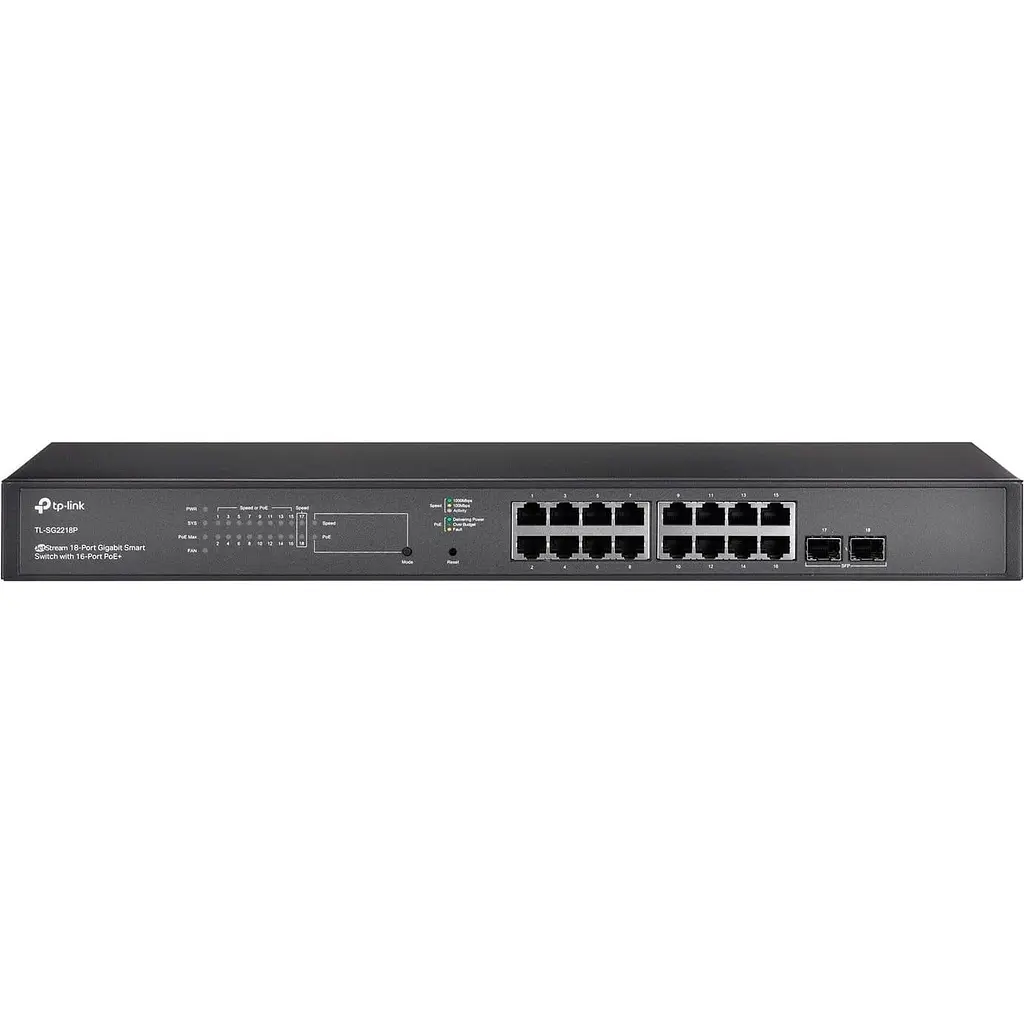 Комутатор TP-Link 18-портовий гігабітний розумний комутатор JetStrea m із 16-портовою підтримкою PoE+ TL-SG2218P (TL-SG2218P) - фото 2